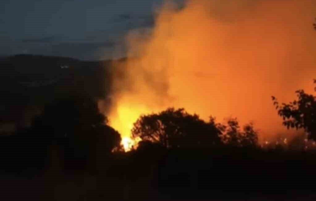 Balıkesir’in Dursunbey ilçesinde yol kenarında başlayan yangın ormanlık alana sıçradı.