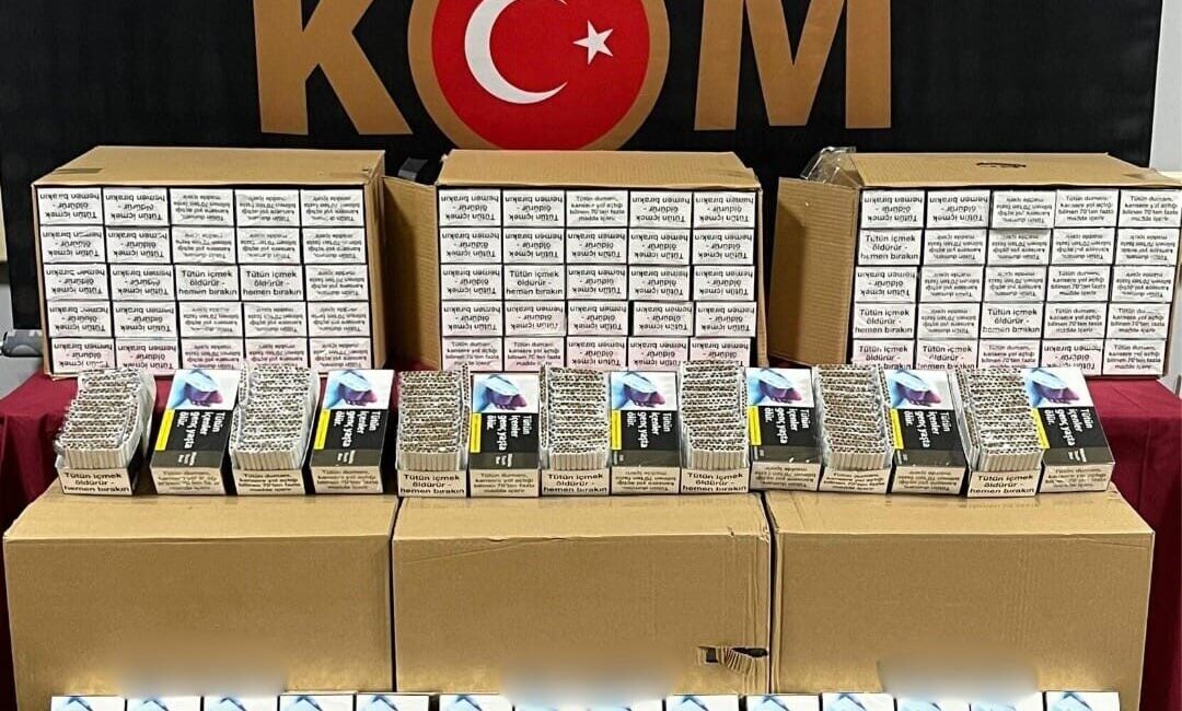 Yozgat’ın Yerköy ilçesinde düzenlenen operasyonda bol miktarda kaçak makaron ele