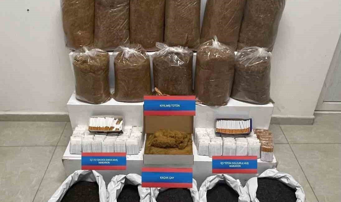 Yozgat’ın Boğazlıyan ilçesinde yapılan operasyonda makaron ve tütün ele geçirildi.