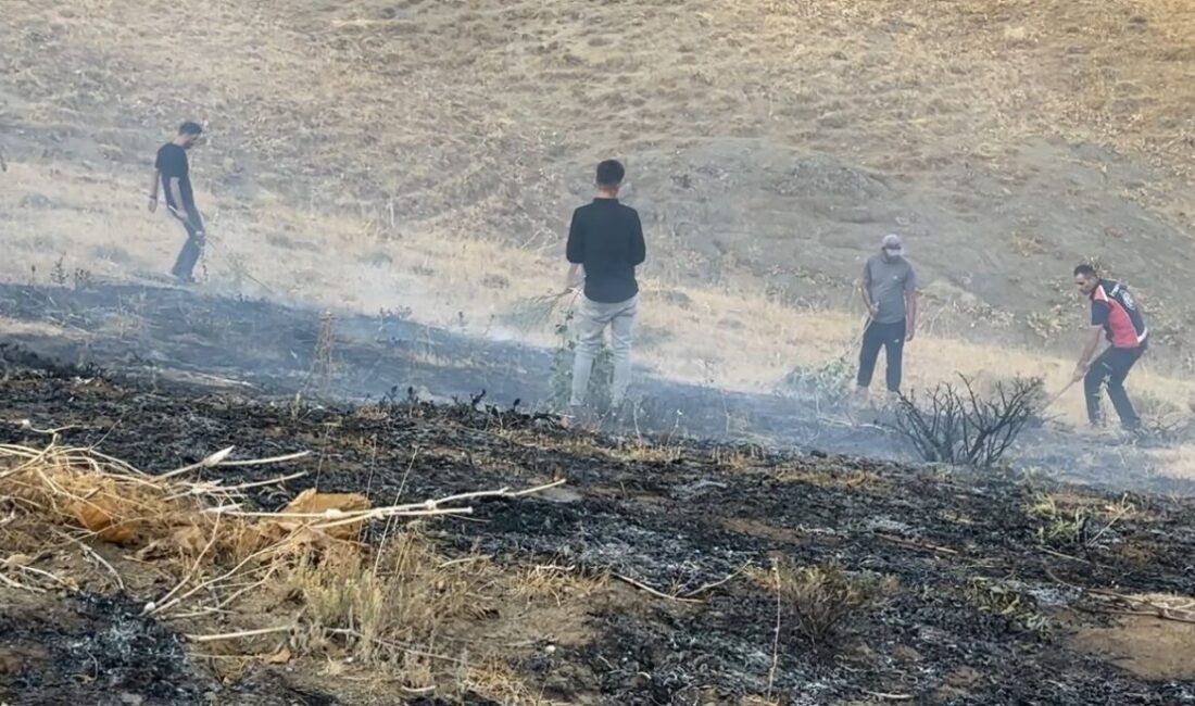 Hakkari’nin Yüksekova ilçesinde çıkan anız yangını, rüzgarın da etkisiyle hızla