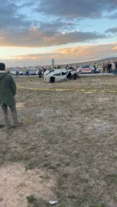 Afyonkarahisar’da 15 yaşındaki sürücünün kullandığı otomobilin bir başka otomobille çarpıştığı