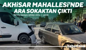 Bursa’nın İnegöl ilçesinde meydana gelen kazada servis minibüsüyle çarpışan otomobilin