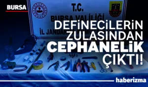 Bursa’nın Kestel ilçesinde ormanlık alanda izinsiz kazı yaptığı tespit edilen