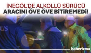 Bursa’nın İnegöl ilçesinde polis ekiplerince durdurulan alkollü sürücü, 1989 model