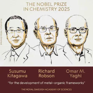 2025 Nobel Kimya Ödülü’nü gaz ve diğer kimyasal molekülleri yakalayıp