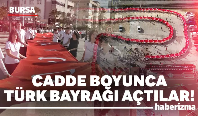 Cumhuriyetimizin 102. yılı kutlamaları kapsamında Bursa’da düzenlenen bayrak yürüyüşü, binin