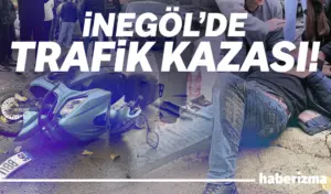 Bursa’nın İnegöl ilçesinde meydana gelen trafik kazasında, otomobil ile çarpışan