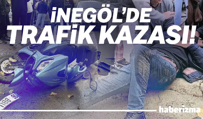 Bursa’nın İnegöl ilçesinde meydana gelen trafik kazasında, otomobil ile çarpışan