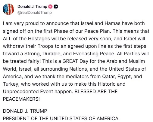 ABD Başkanı Donald Trump, Gazze Şeridi’nde kalıcı barış sağlanmasını öngören