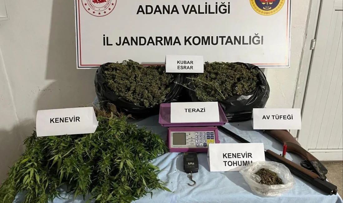 Adana’nın Kozan ilçesinde jandarmanın yaptığı operasyonda 10 kilo 230 gram