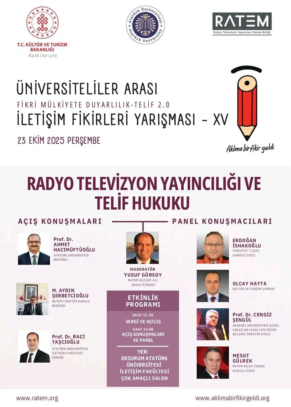 Radyo Televizyon Yayıncıları Meslek Birliği (RATEM) tarafından Kültür ve Turizm