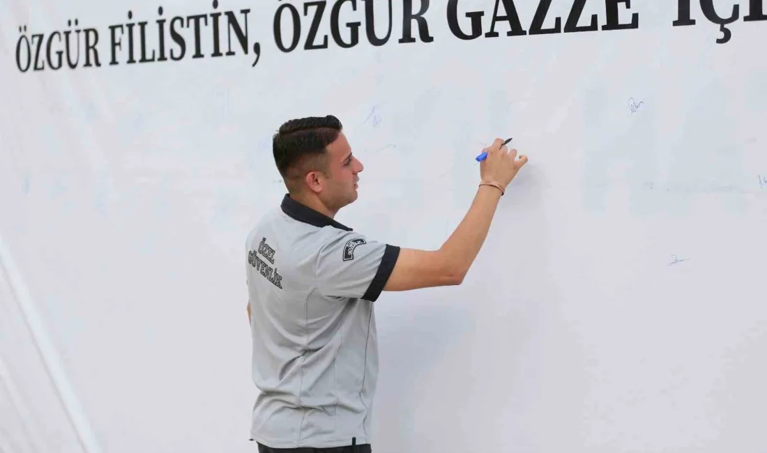 Alanya Alaaddin Keykubat Üniversitesi (ALKÜ) Kestel Yerleşkesine yapılan “Özgür Filistin,