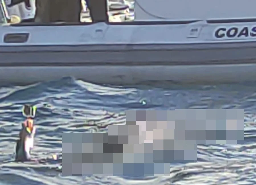 Antalya’da denizin falezlere yakın kısmında üzerinde şort ve yüzünde dalış