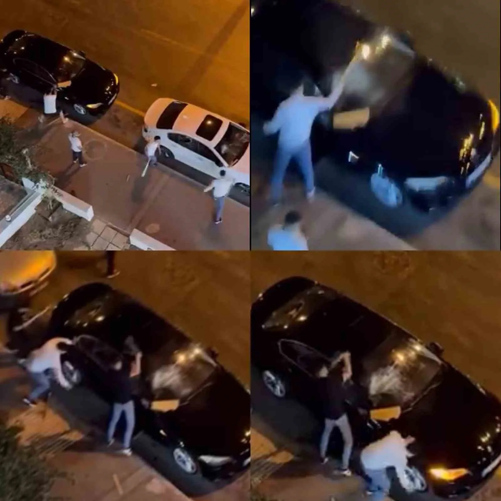 Mersin’de bir grup, gece yarısı park halindeki 2 otomobile saldırıp