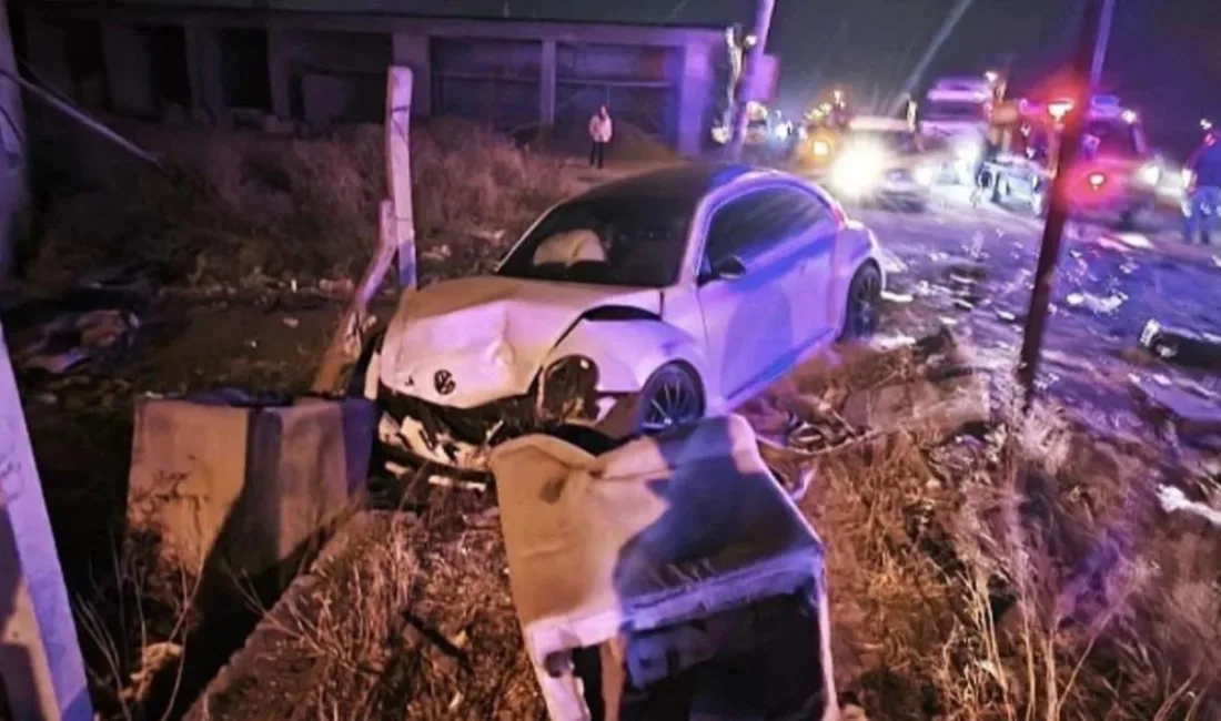 Iğdır’da akşam saatlerinde sanayi yolu üzerinde meydana gelen trafik kazasında