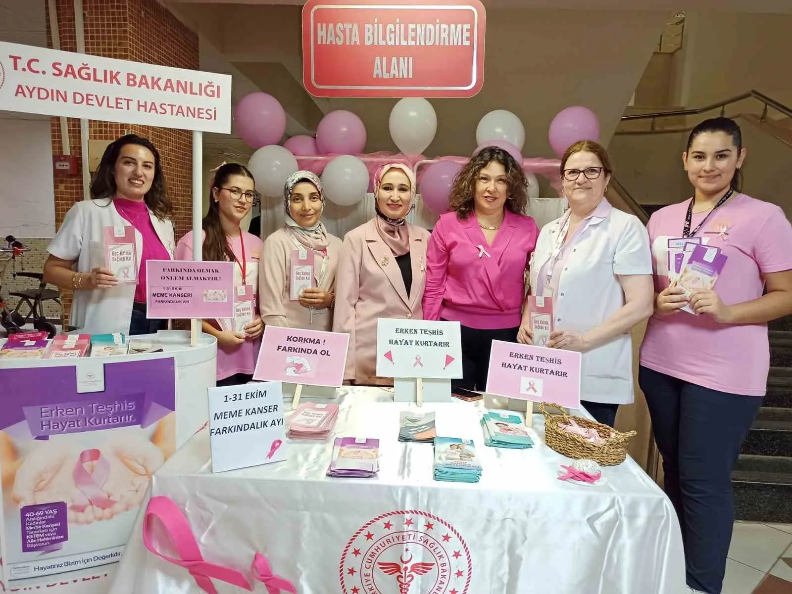 Aydın Devlet Hastanesi’nde düzenlenen ’Meme Kanseri Farkındalık Etkinliği’ ile erken