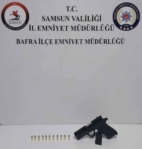 Samsun’da düğünde tabanca havaya ateş açan bir kişi polis tarafından