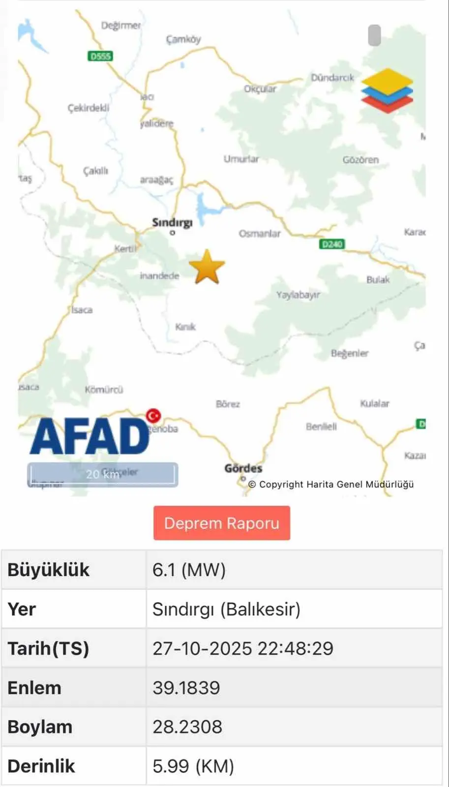 İçişleri Bakanı Ali Yerlikaya, Balıkesir Sındırgı’da meydana gelen depremin ardından