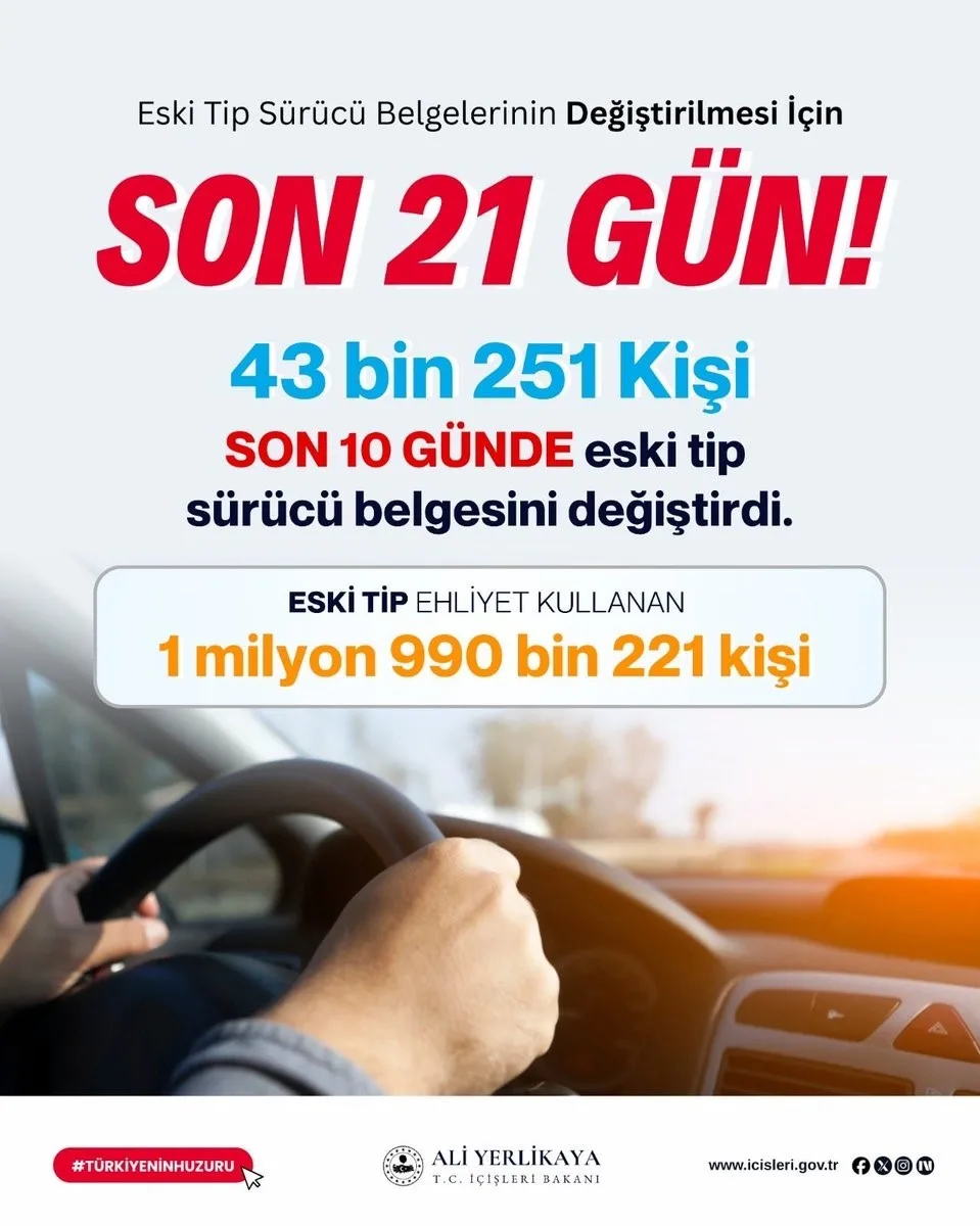 İçişleri Bakanı Ali Yerlikaya, “Son 21 gün, süre uzatılmayacak. Ekim