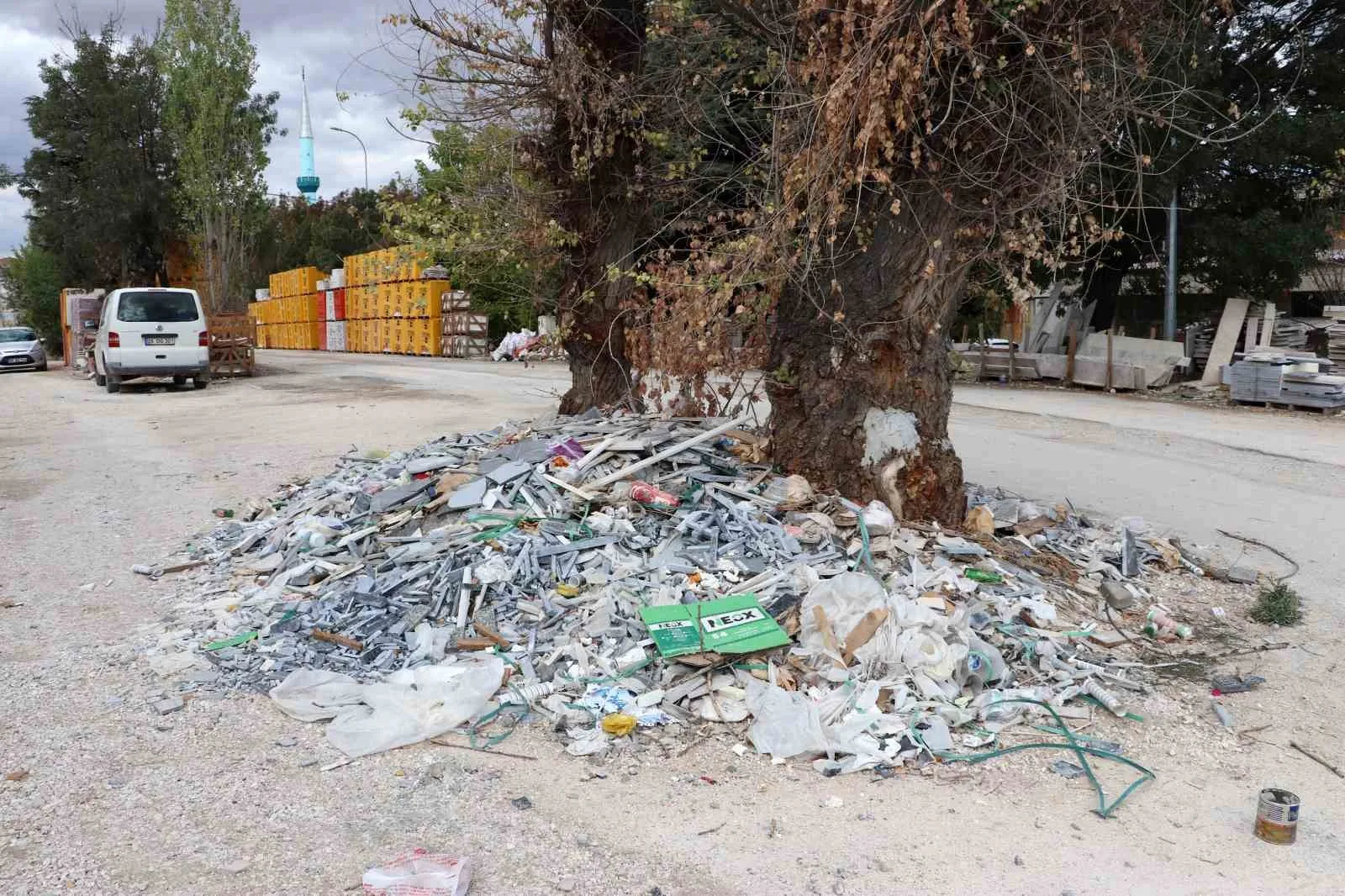 Eskişehir’de yer alan Baksan Sanayi Sitesi’nde mermercilerin yoğun olduğu bölgede