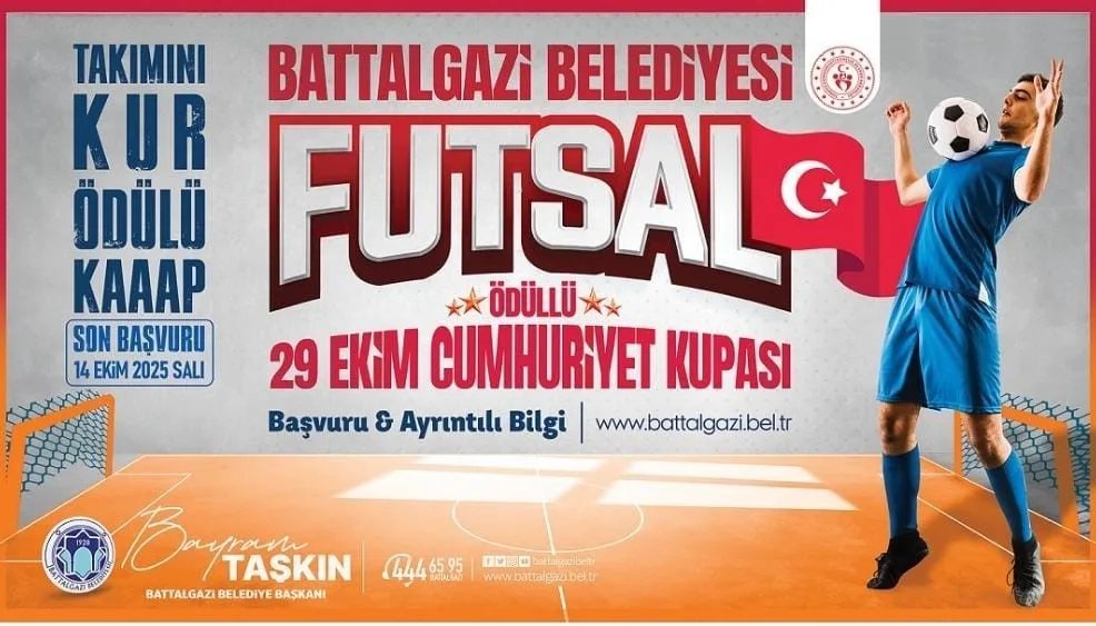 Battalgazi Belediyesi, 29 Ekim Cumhuriyet Bayramı dolayısıyla ödüllü futsal turnuvası