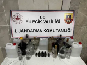Bilecik’te jandarma ekiplerince düzenlenen operasyonda, kaçak ve sahte alkol yapımında