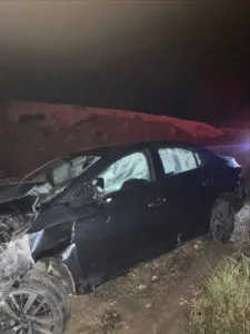 Bilecik’te seyir halinde kontrolden çıkan otomobil şarampole uçarken, meydana gelen
