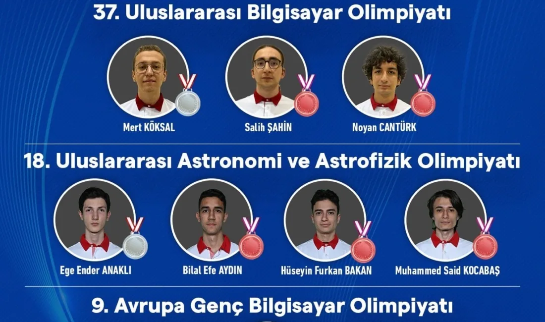 Uluslararası bilim olimpiyatlarında dereceye giren Türk öğrenciler 12 madalya kazandı.