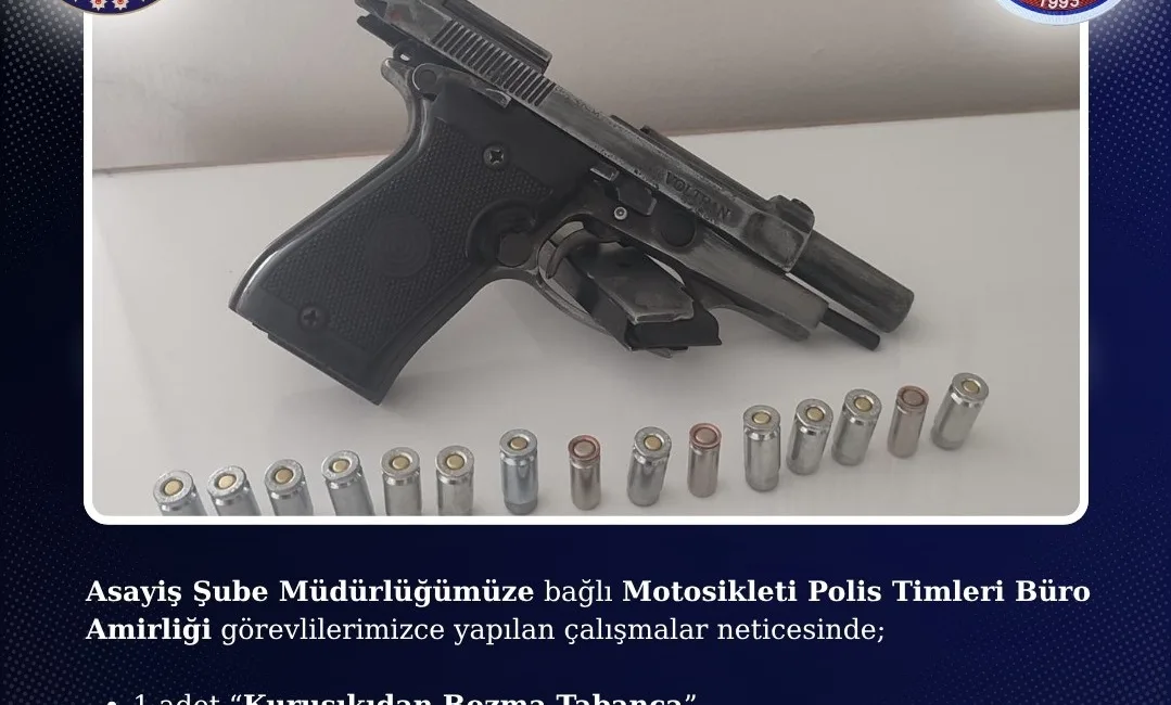 Bingöl’de polis ekipleri tarafından yapılan çalışmada kurusıkıdan bozma tabanca ve