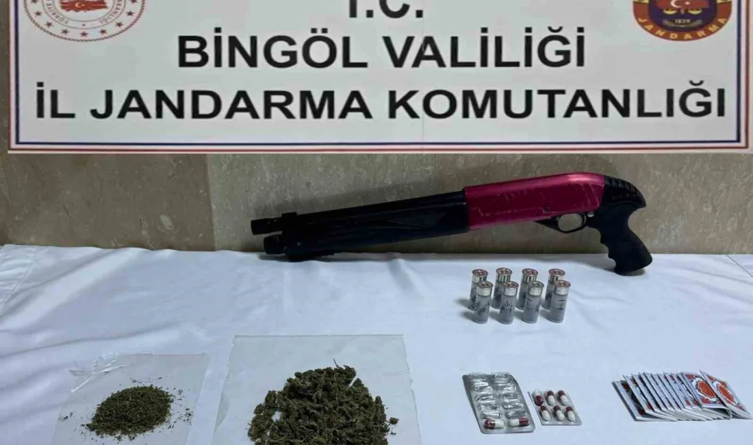 Bingöl’ün Genç ilçesinde jandarma ekiplerince yapılan operasyonda uyuşturucu madde, ruhsatsız