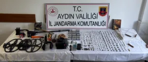Aydın’ın Bozdoğan ilçesinde bir adrese yapılan baskında çok sayıda Roma