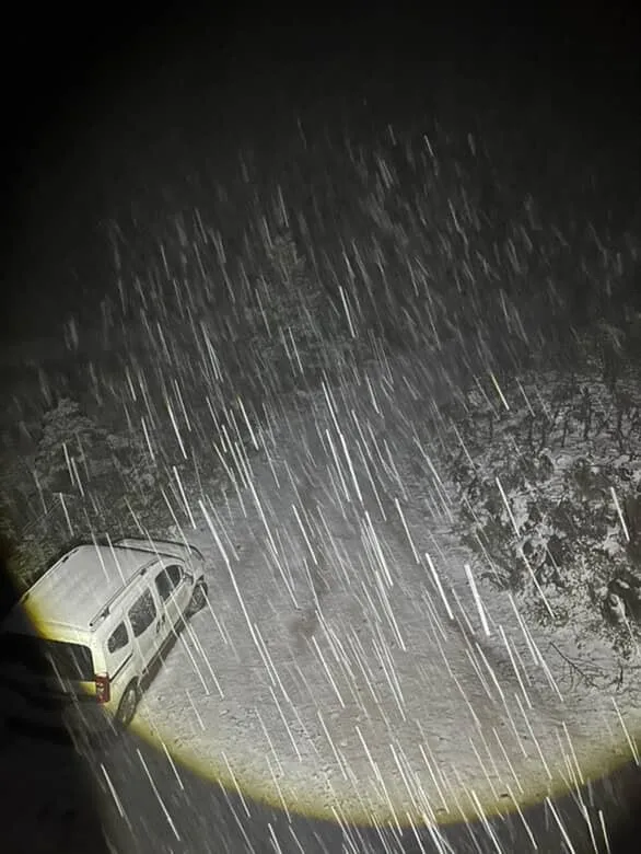 Bolu’nun Mengen ilçesine bağlı Çukur Yayla mevkiinde etkili olan kar