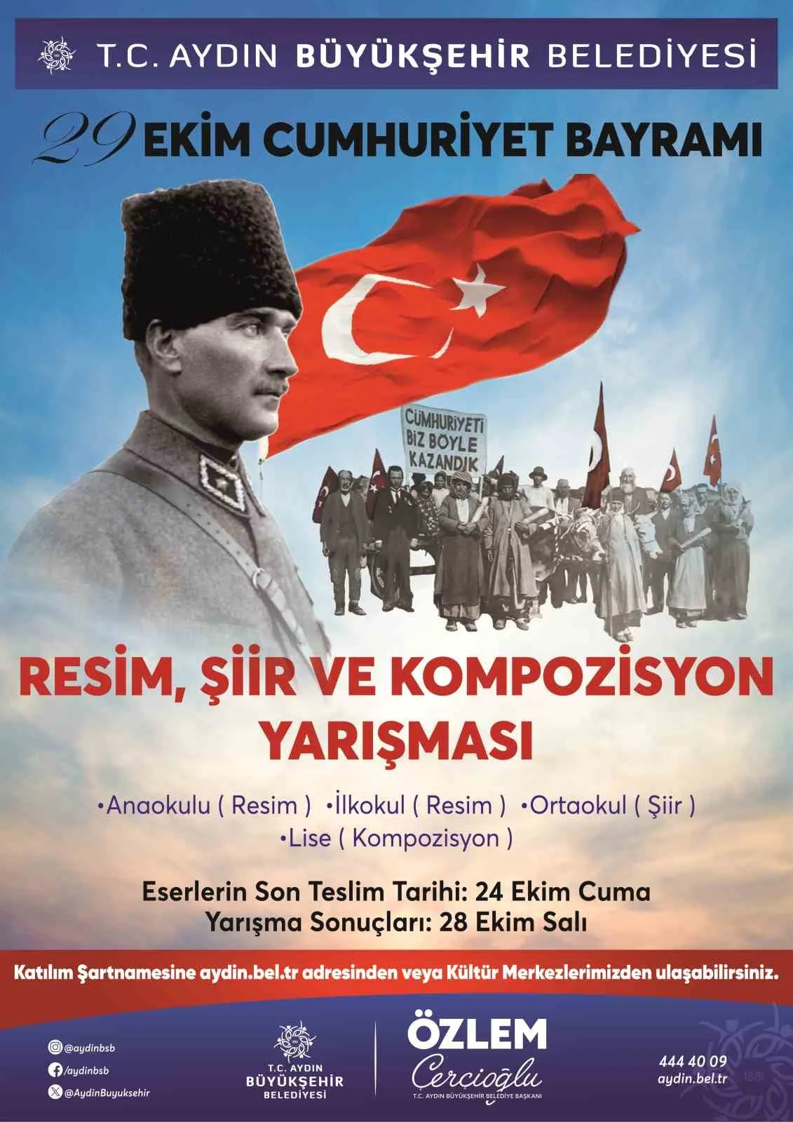 Aydın Büyükşehir Belediyesi, 29 Ekim Cumhuriyet Bayramı nedeniyle ‘Cumhuriyet Bayramı’