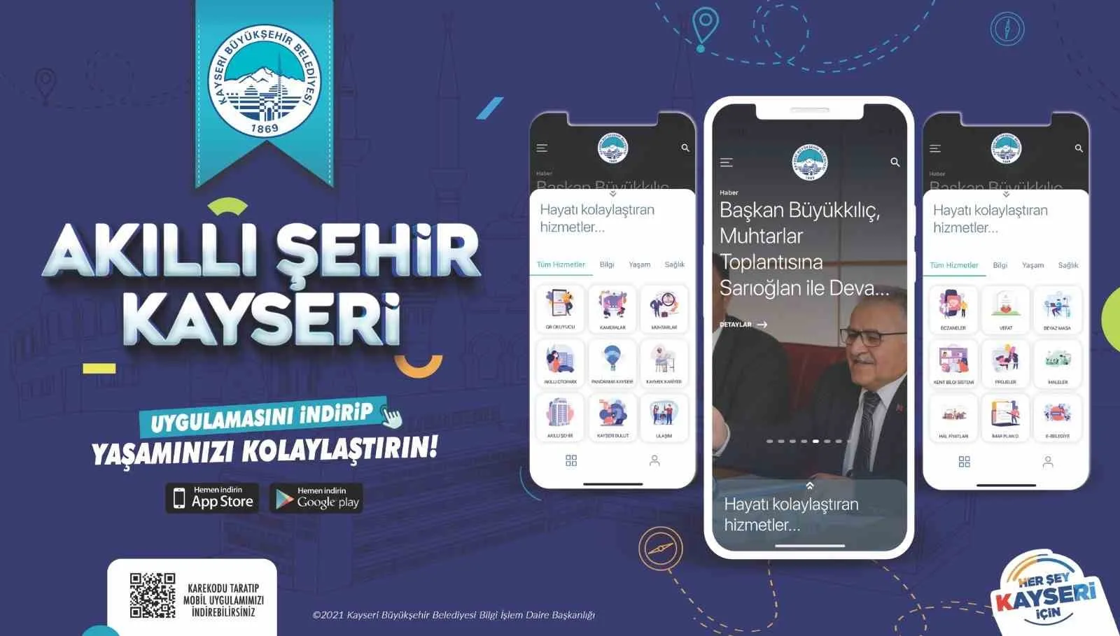 Kayseri Büyükşehir Belediyesi, dijital belediyecilik ve şube müdürlükleri anlamında, Kent