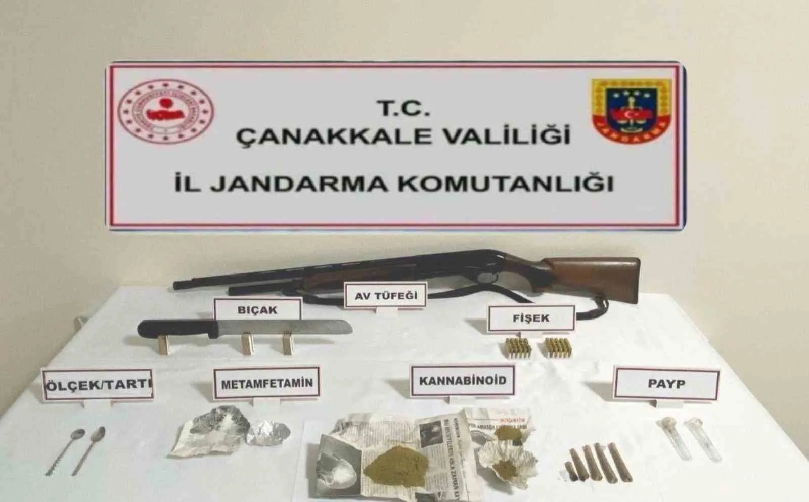 Çanakkale’de jandarma ekiplerince son bir haftada düzenlenen uyuşturucuyla mücadeleye yönelik