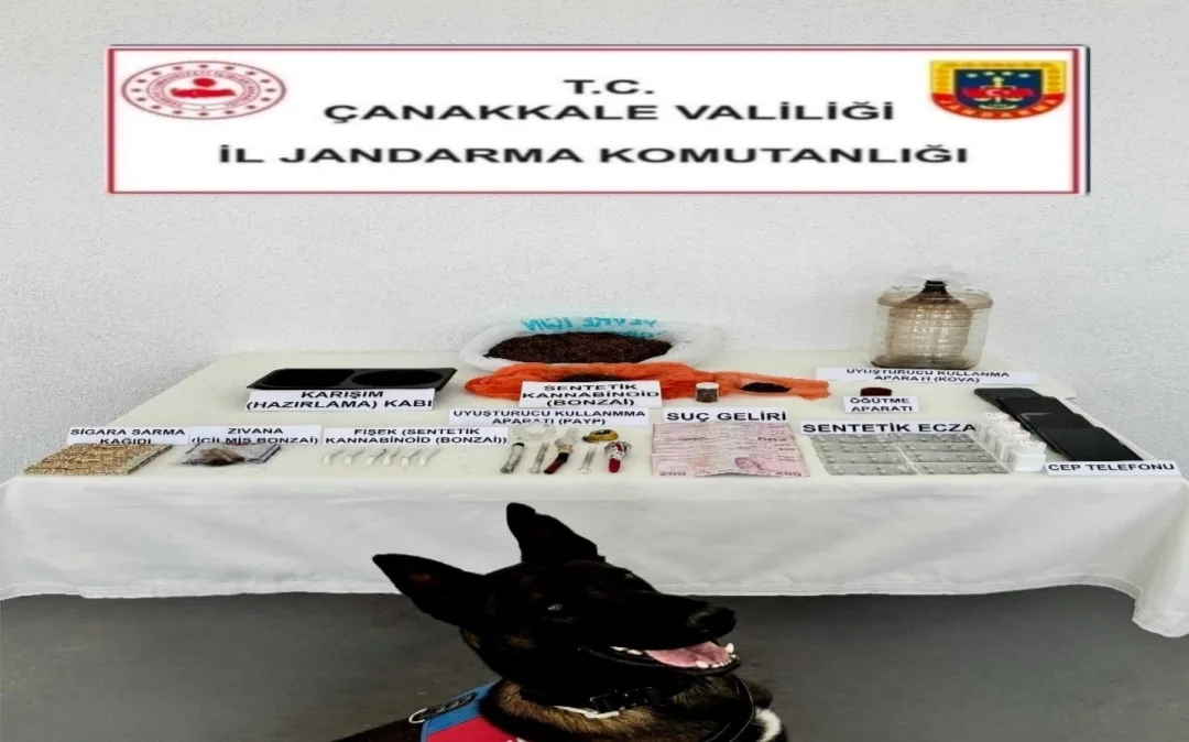 Çanakkale’de jandarma ekiplerinin düzenlediği uyuşturucu operasyonunda yakalanan 9 şüpheliden 3’ü