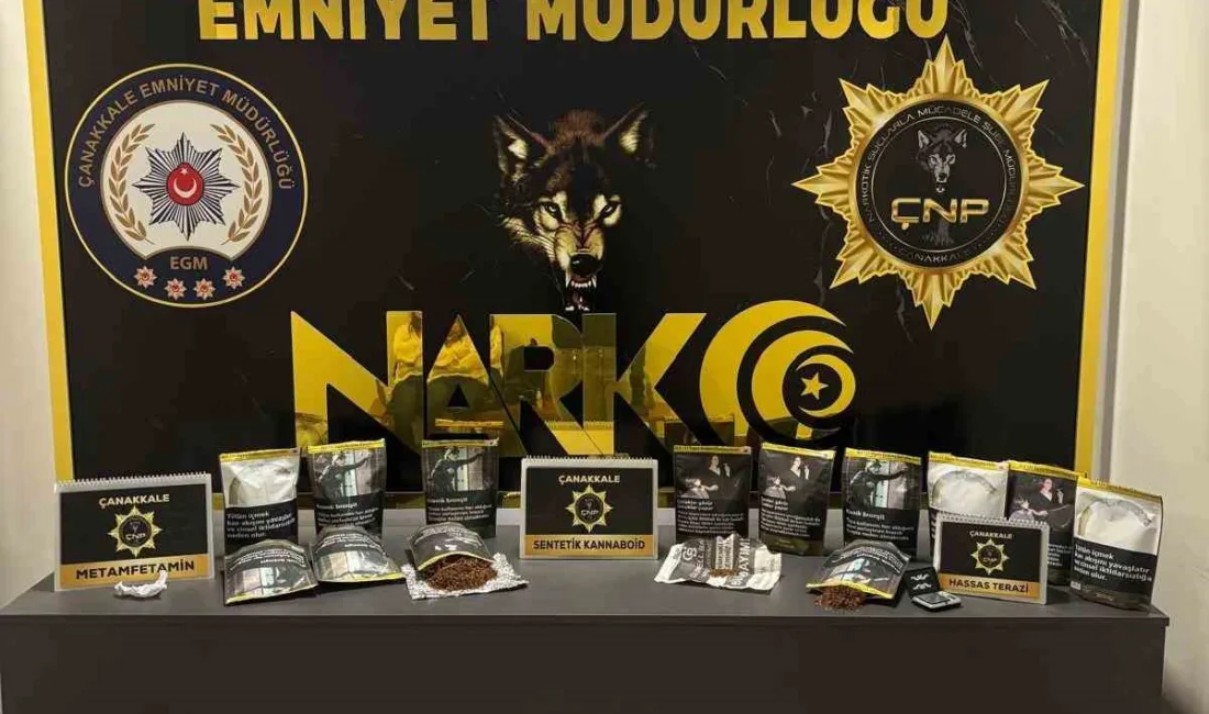 Çanakkale’de düzenlenen uyuşturucu operasyonunda yaklaşık 20 kilogram sentetik kannabinoid maddesi
