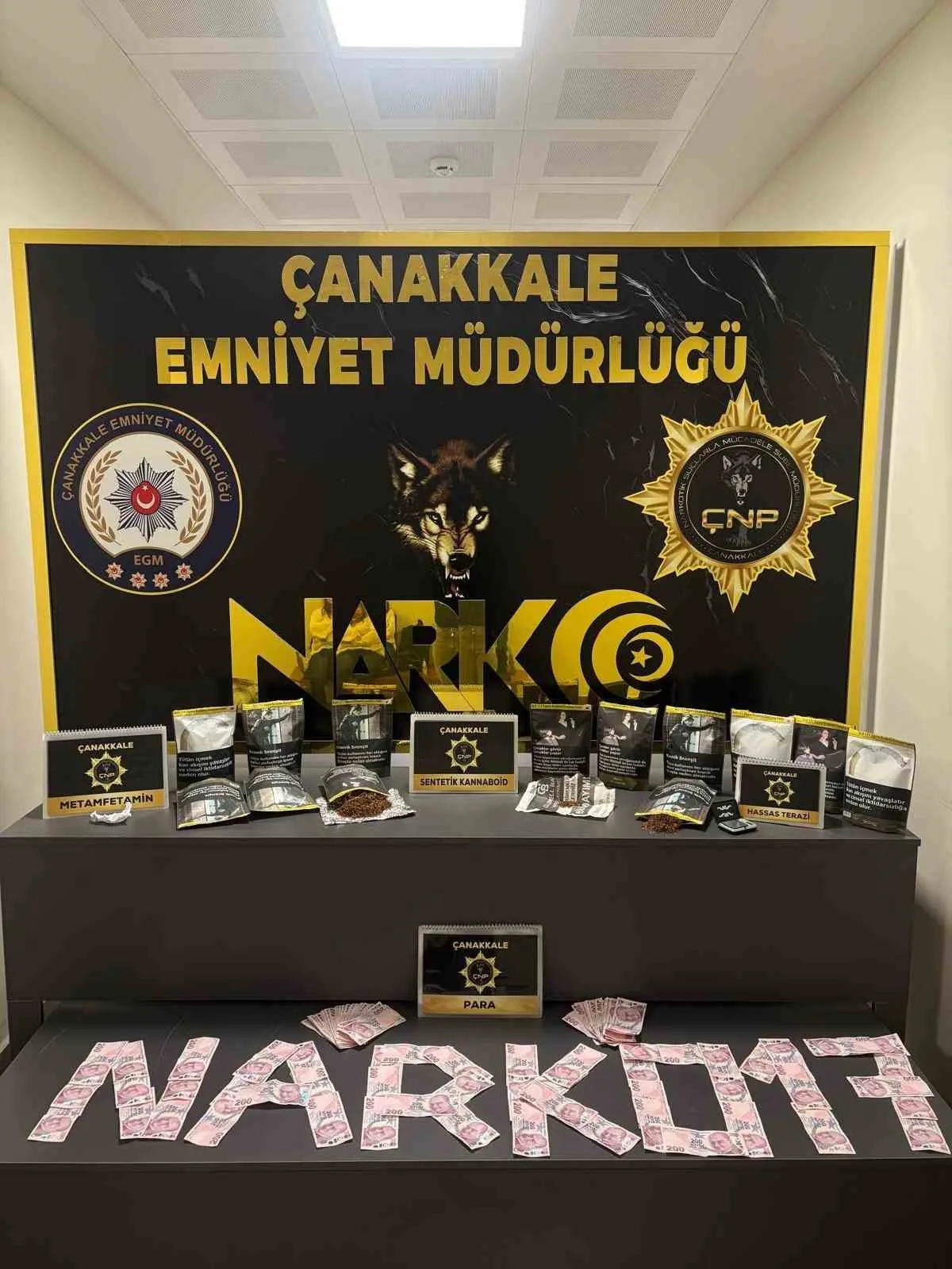 Çanakkale’de düzenlenen uyuşturucu operasyonunda yaklaşık 20 kilogram sentetik kannabinoid maddesi