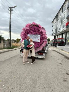 Ankara’nın Akyurt ilçesinde bir vatandaş, eşinden özür dilemek için çekiciyle
