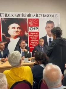CHP Milas İlçe Örgütü’nde gerçekleştirilen toplantıda Belediye Başkanı Fevzi Topuz