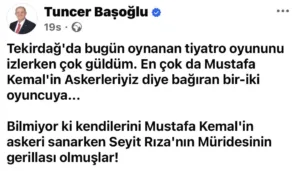 Cumhuriyet Halk Partisi’nden (CHP) istifa eden Hayrabolu Belediye Başkanı Tuncer