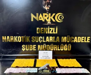 Denizli’de polis ekiplerinin düzenlediği uyuşturucu operasyonunda 19 bin 247 kullanımlık