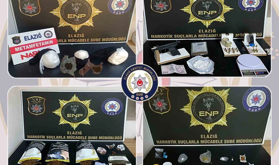 ELAZIĞ (İHA) – Elazığ’da polis ekipleri tarafından yapılan uyuşturucu operasyonlarında