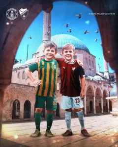 Elazığspor ile Şanlıurfaspor resmi sayfaları maç günü paylaşımlarını kardeşlik temalı