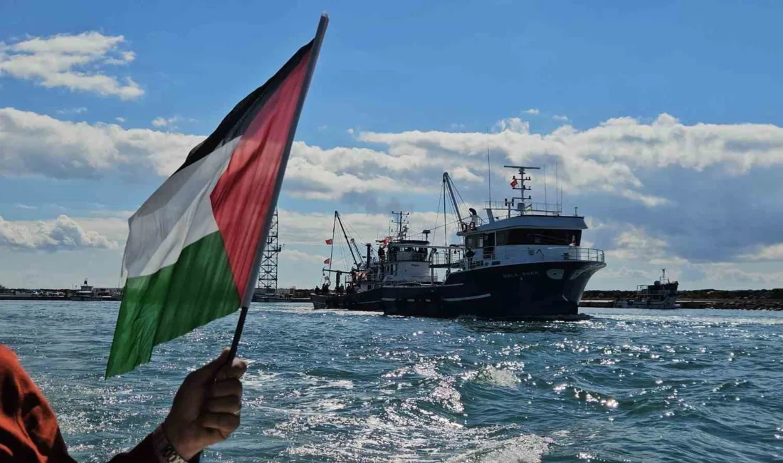 Edirne’nin Enez ilçesinde, İsrail’in saldırısına uğrayan Filistinlilere ve Sumud Filosu’na