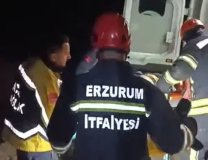 Erzurum’da meydana gelen kazada şarampole yuvarlanan otomobildeki 1 kişi yaralandı.