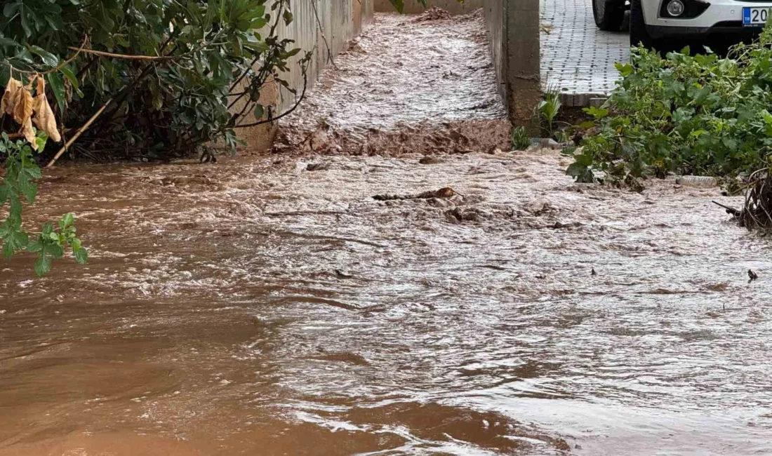 Muğla’nın Fethiye ilçesinde etkili olan kuvvetli yağış sonrası birçok ev