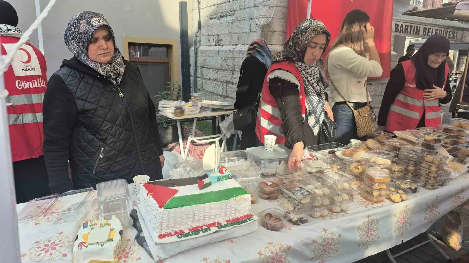 Bartın’da Gazze’ye destek için gerçekleştirilen etkinlikte Filistin ve Sumud Filosu