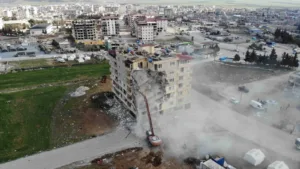 Gaziantep’in Nurdağı ilçesinde 6 Şubat depremlerinde yıkılan Yunus Kaya Apartmanı