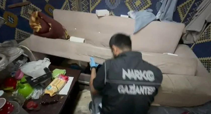 Gaziantep’te polis ekiplerinin operasyonunda 7 kilo 650 gram metamfetamin ele